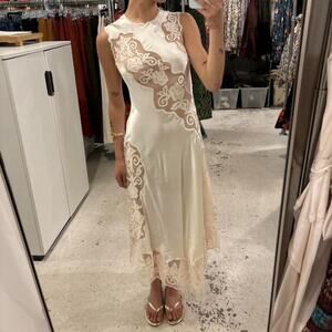 Ulla Johnson Cream Lace Midi Dress